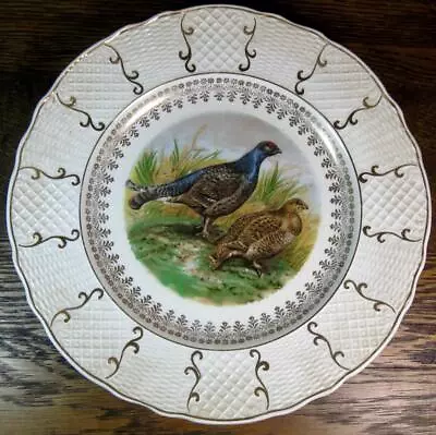 Antique Victorian 12  Game Plate Charger - WILD BIRD QUAIL ~ Solian Ware England • $29