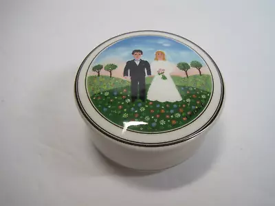 Villeroy & Boch Design Naif Wedding Bride Groom Jewelry Box  3  D  1 3/4  H • $14.90