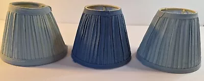 Fabric Covered Mini Clip-on 4  Lamp Shades Lot Set Of 3 • $12