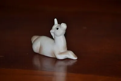 Vintage Mini Unicorn Horse Figurine Matte Finish Miniature White And Brown 2 In. • $9.50