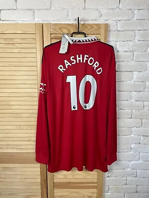 Rashford Manchester United Jersey Long Home Football Soccer Shirt Adidas Men 2xl • $142.80