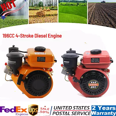 196cc Diesel-Powered Engine SingleCylinder Air Cool For Small Agricultural Motor • $208