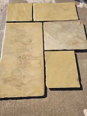 Smooth Hand Finished Reclaimed York Stone Paving Slabs Internal Or External Use • £120