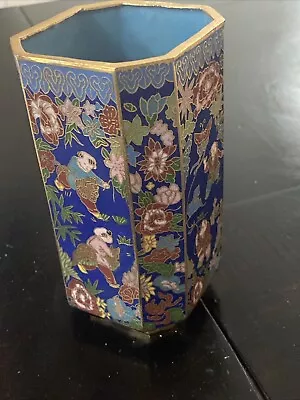 Vintage Cloisonné Vase  Chinese 5.5” Tall • $21