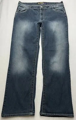 H696 Angels Jeans Dark Bootcut Super Stretch Tag Sz 20 (Measures 34x31 )  • $19.96