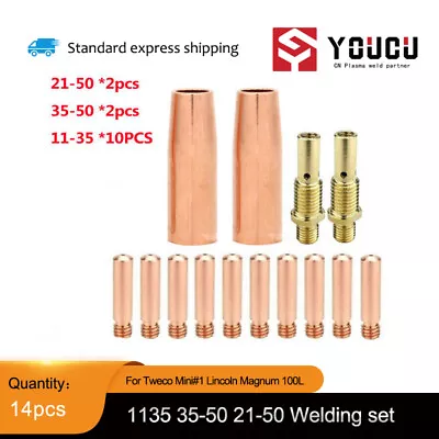 YOUCU 14pcs For Tweco Mini#1 Lincoln Magnum 100L 11-35 35-50 21-50 Welding Set • $34.06