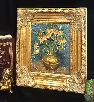 $468 • Buy Van Gogh Sunflowers Replica Oil Painting Museum Of France Numbered COA Framed