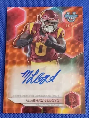 Marshawn Lloyd 2023 Bowman U Best Orange Auto /25 USC • $34.99