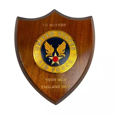 Vintage United States Air Force Wood Plaque To Mother From Your Son England 1953 • $19