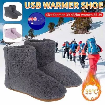 £6.99 • Buy Warm Shoes Feet Winter Foot Warmer Slippers USB Electric Heated Heating Plush