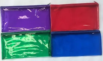 12 PCS 4-Color Pencil Pen Case Zipper Pouch Cosmetic Bag Waterproof 1413 • $11.99