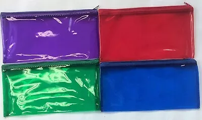 4 PCS 4-Color Pencil Pen Case Zipper Pouch Cosmetic Bag Waterproof 1413 • $8.99