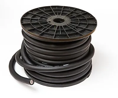 £34.99 • Buy 5 Metres Cca 0 Gauge Black Power Cable Copper Clad Aluminium 0 Awg Inc Ferrules