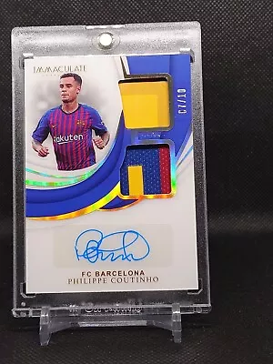 2018-19 Immaculate Philippe Coutinho Dual Patch Auto 07/10 Barcelona Match-worn  • $199