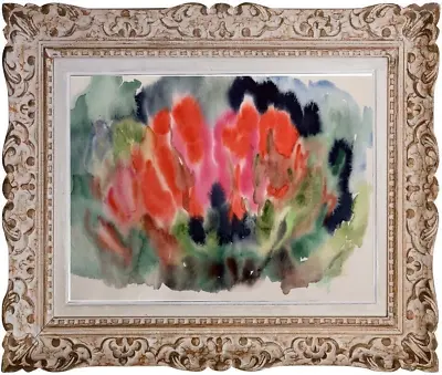 ELISABETH HAHN (1924-2021) Student Of Soverbie FAUVIST FLOWERS 1950 (1064) • $91.97