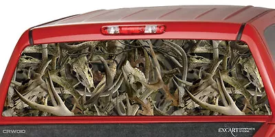 $47.20 • Buy BUCK SKULL HORNS Camo DEAR Window Tint Graphics Decal Sticker Truck SUV Ute Cap
