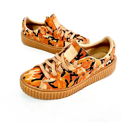 $76.42 • Buy Puma Fenty By Rihanna Creeper Sneakers Womens Size 7.5 UK 9 US Brown Camo