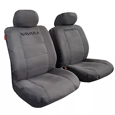 Car Seat Covers Grey Waterproof Canvas For Nissan Navara D40 Series Dual Cab • $98.77