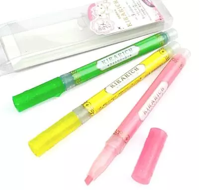 Zebra Kirarich Glitter Highlighter Marker Pens - Assorted Colours - Pack Of 3 • $14.76