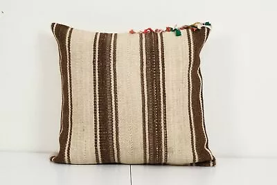 Anatolian Square Turkish Kilim Pillow Cover Sofa Wool Organic Pillow 20  X 22  • $68.28