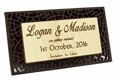 $47.29 • Buy Custom Engraved Wooden Magnets 10 Rustic Wedding Save The Date Wooden-a8p