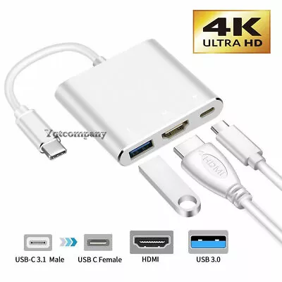 USB-C To HDMI Adapter 4K HDTV For Samsung S24 S23 S22 S21 S20 S10 S9 S8 Note Mac • $12.99