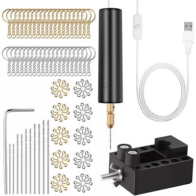 USB Electric Jewelry Drill Set For Resin Plastic DIY Wood Craft Hand Making Tool • £10.09