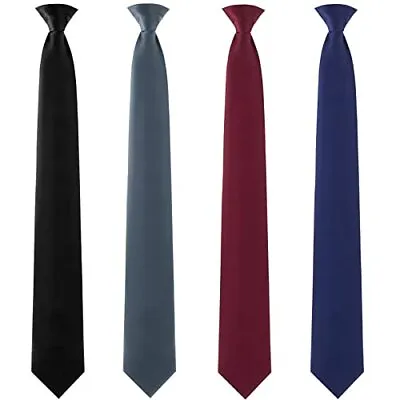 4 Pcs Mens Clip-on Ties Solid Color Mens Tie Pretied Clip On Ties For Men M • $20.19
