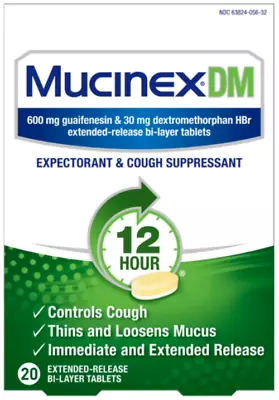 Mucinex DM - 12Hr Cough Suppressant - 14 Count*EXP:09/2025 **FREE SHIPPING** • $9.49