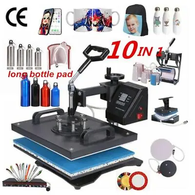 10 In 1 Combo Sublimation Heat Press Machine T Shirt Heat Transfer Printer For P • $335
