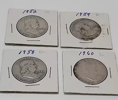 Franklin Half Dollars D Set Of 4 1952D 1954D 1958D 1960D Certifcated Ungraded  • $50