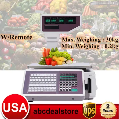 66LBS Electric Display Digital Price Computing Scale With Thermal Label Printer  • $311.60