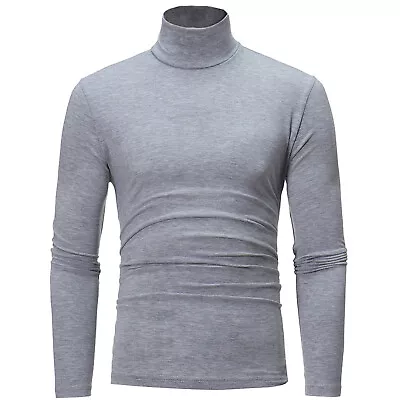 Men's Casual Slim Fit Basic Tops Knitted Thermal Turtleneck Pullover Sweater • $19.19