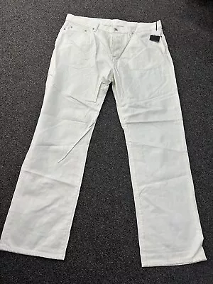 Jaeger Mens White Cotton Jeans - W40 L32 • £27.99