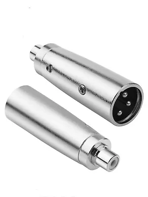 3-Pin XLR Male Mic Plug To Phono Female Socket  Cable Mixer Amp Audio Adapter • £3.75