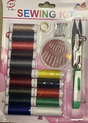 20pc Portable Travel Home Sewing Kit Safety Pins Needle Thread Scissor Set • £2.90