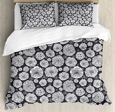 Nature Duvet Cover Set With Pillow Shams Sketchy Floral Dandelion Print • £86.77