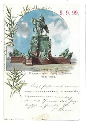 £0.87 • Buy Postcard Berlin, Monument To Wilhelm The Great, Gest. 9.9.99 (number Of Liquors, Rare)