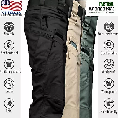 US Men Tactical Cargo Pants Soldier Multi Pocket Work Combat Trousers Outdoor • $19.94