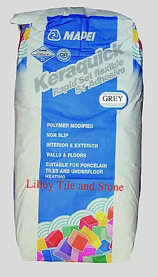 Rapid Set Tile Adhesive Mapei Keraquick S1 Grey 20kg Deformable No Vertical Slip • £48.24