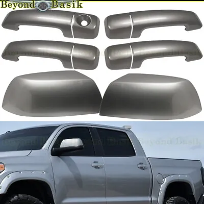 For 2007-2021 Toyota Tundra CrewMax Door Handle COVERS+Mirrors 1D6 SILVER SKY • $161.50