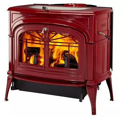 Vermont Castings Encore Cast Wood Stove Bordeaux Enamel Free Shipping TAX CREDIT • $4579