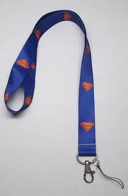 Blue SUPERMAN LANYARD KEY CHAIN Ring Keychain ID Holder NEW • $16.99