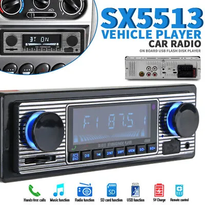 £17.99 • Buy Retro Car Bluetooth Compatible Radio Mp3 Player Stereo USB/AUX/SD/ISO/FM Classic