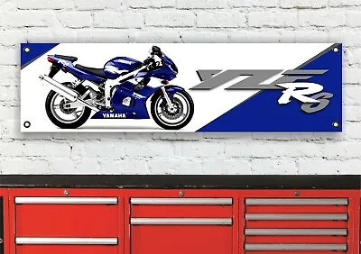 Br211b Yamaha R6 5eb 1999 Blue Garage Workshop Banner Sign • £19.95