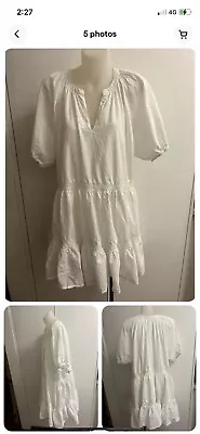 Iris Maxi White Cotton Dress Size 16 $25 • $15
