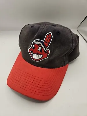 Vintage Cleveland Indians Chief Wahoo Snapback Hat Cap Men MLB Distressed  • $14.94