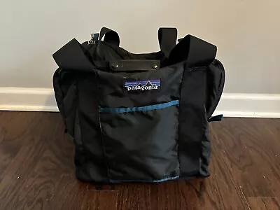 Vintage Patagonia Duffle Bag   14”x12”x 12   Black Blue Made In USA • $40