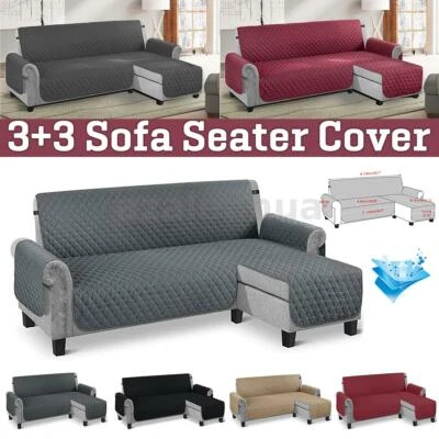 $25.64 • Buy 3+3 Seater Cover Slipcover Couch Sofa L-Shape Lounge Covers Waterproof L Size
