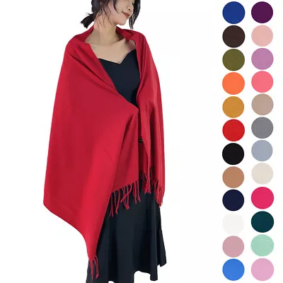 £6.99 • Buy New Elegant Pure Color Faux Pashmina Wool Cashmere Scarf Shawl Women Cape Throws